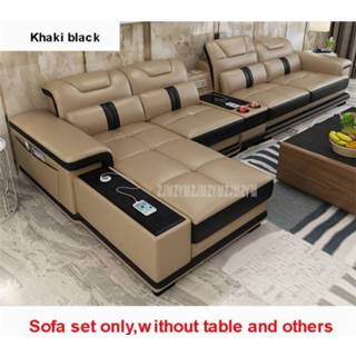 👉 Sofa leather 1 Set 4 Seat First Layer Real Living Room Corner With Bluetooth Speaker Function Modern Home Furniture