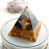 👉 Resin AURAREIKI Orgonite Pyramid Muladhara Chakra Obsidian Natural Crystal Repel Evil Spirits Decoration Process Gift