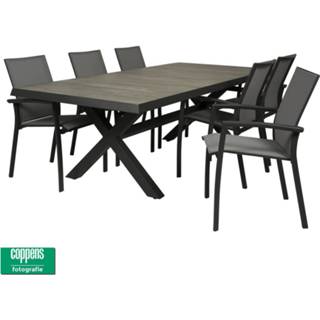 👉 Tafel aluminium grijs Admiral 224 met 6 stoelen Tampa 1701-t224 + 1660-c
