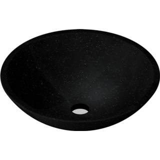 👉 Opzetwastafel zwart bron 2000 40cm rond quartz