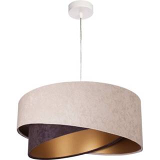 👉 Hanglamp beige stof a++ maco design Arianna in gelaagde look, 2-kleurig