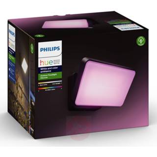 👉 Buiten spot philips zwart IOS app Amazon Alexa aluminium Hue White+Color Discover LED buitenspot