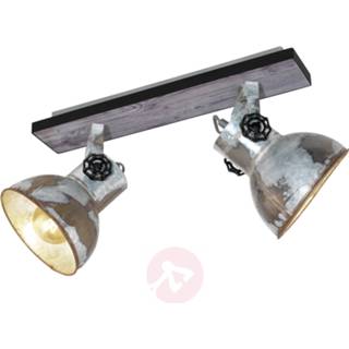 👉 Metaal a++ eglo bruin Industrieplafondlamp Barnstaple 2-lamps
