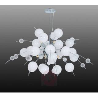 👉 Hang lamp a++ NVE wit chroom glas Hanglamp Explosion in wit/chroom 98cm