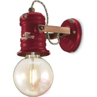 👉 Wand lamp wijnrood ferroluce a++ Wandlamp C1843 in vintage design