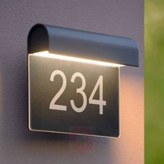 👉 Huis nummer aluminium warmwit zwart a+ lucide LED huisnummer lamp Thesi,