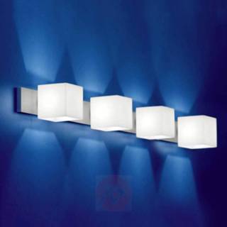👉 Wand lamp mondgeblazen glas casablanca a++ wit Wandlamp CUBE, 4-lichts met antiverblinding