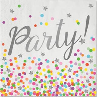 👉 Servet meerkleurig Servetten Confetti Party 33x33cm - 16 stuks 8714572650328