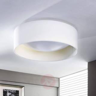 👉 Wit stof stoffen warmwit a+ Sierlijke LED-plafondlamp Franka in