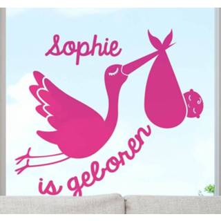 👉 Muursticker nederlands baby's Muurstickers babykamer Baby (naam) is geboren