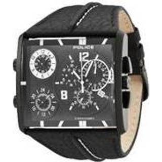 👉 Horlogeband zwart leder Police PL.13497JSB/02B 44mm 8719217136380