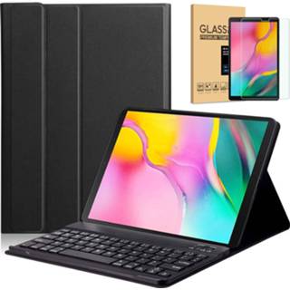 👉 Bluetooth toetsenbord zwart active Samsung Galaxy Tab A 10.1 (2019) - hoes + Screenprotector 8719793035572