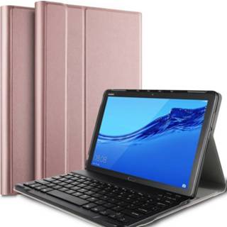 👉 Bluetooth toetsenbord active Huawei MediaPad M5 Lite Case - Hoes Rosé-Gold 8719793035213