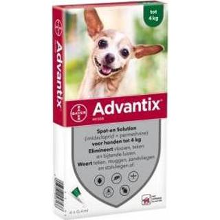 👉 Pipet active Advantix Spot On 40 Anti-Vlo en Teek tot 4 kg pipetten 4007221048138