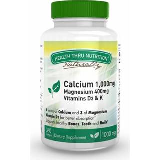 👉 Calcium wit 1000 mg and Magnesium 400 with 100iu D3 & K (360 Softgels) - Health Thru Nutrition 819193020753
