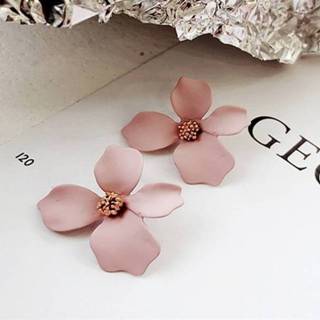 Oorbel roze vrouwen Dames schattige Spray Paint Metal Flower Stud Oorbellen (roze) 8212099153631