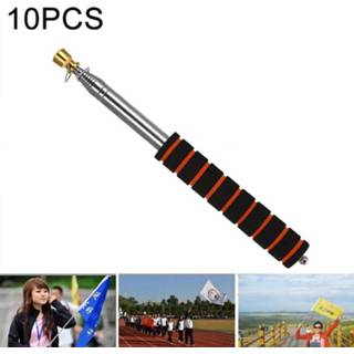 👉 Spons RVS gouden 10 PCS 1.6M knopen multifunctionele telescopische hoofd onderwijs Stick gids vlaggenmast signaal vlag 6922637190098