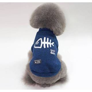 Vest blauw XXL Herfst winter Pet kleding visgraat hoodie voor puppy hond maat: (blauw)