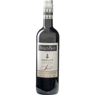 Frankrijk Uedoc-Roussillon wit schroefdop merlot elegante rode wijn rond Belles du Sud Merlot, 2017