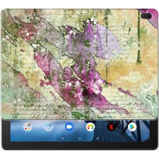 👉 Tablethoes Lenovo Tab E10 Uniek Tablethoesje Letter Painting 8720091000773