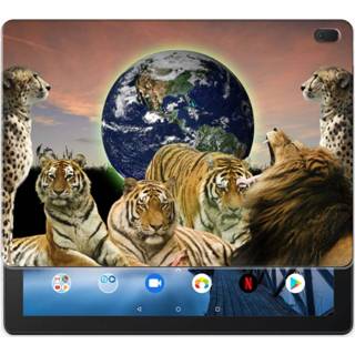 👉 Tablethoes Lenovo Tab E10 Tablethoesje Design Roofdieren 8720091034402