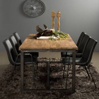 👉 Eettafel teak bruin zwart Tower Living Potenza 220 cm Gerecycled