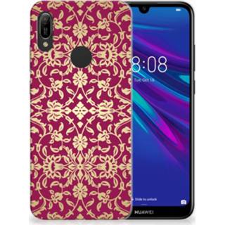 👉 Roze Huawei Y6 2019 | Pro TPU Hoesje Design Barok Pink 8720091113152