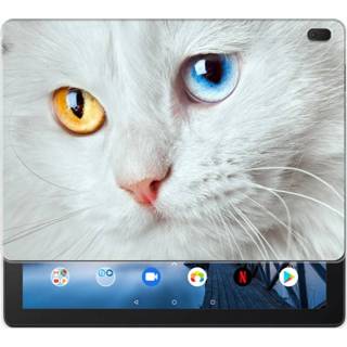 👉 Tablethoes witte Lenovo Tab E10 Uniek Tablethoesje Kat 8720091155077