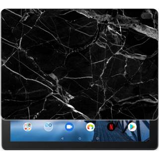 👉 Tablethoes zwart marmer Lenovo Tab E10 Tablethoesje 8720091285309