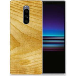 👉 Hout Sony Xperia 1 Uniek TPU Hoesje Licht 8720091293281