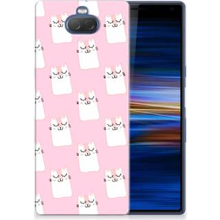 👉 Wit Sony Xperia 10 Plus TPU Hoesje Design White Flowers 8720091388321