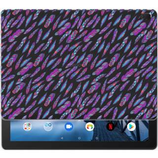 👉 Tablethoes Lenovo Tab E10 Tablethoesje Design Feathers Color 8720091535220