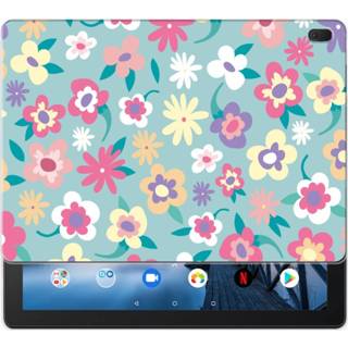 👉 Tablethoes Lenovo Tab E10 Tablethoesje Design Flower Power 8720091581807