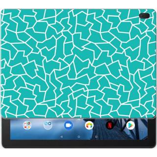 👉 Tablethoes blauw Lenovo Tab E10 Tablethoesje Design Cracks Blue 8720091622142