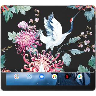 👉 Tablethoes Lenovo Tab E10 Uniek Tablethoesje Bird Flowers 8720091638679