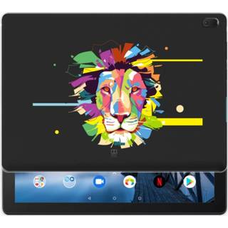 👉 Tablethoes Lenovo Tab E10 Uniek Tablethoesje Lion Color 8720091653269