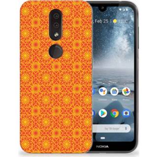 Oranje Nokia 4.2 TPU Hoesje Design Batik Orange 8720091679689