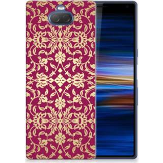 Roze Sony Xperia 10 Plus TPU Hoesje Design Barok Pink 8720091746244