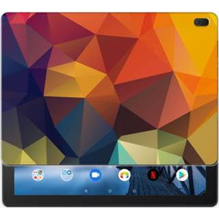 👉 Tablethoes Lenovo Tab E10 Tablethoesje Design Polygon Color 8720091762558