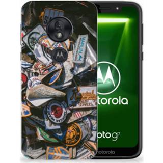 👉 Motorola Moto G7 Play Uniek TPU Hoesje Badges 8720091772724