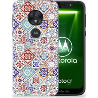 👉 Motorola Moto G7 Play Uniek TPU Hoesje Tiles Color 8720091786141