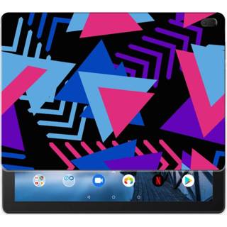 👉 Tablethoes Lenovo Tab E10 Tablethoesje Design Funky Triangle 8720091904903