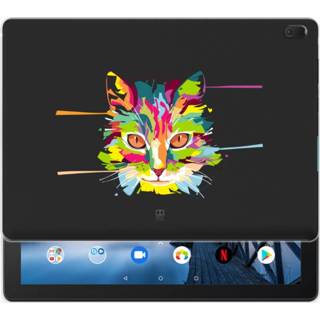 👉 Tablethoes Lenovo Tab E10 Uniek Tablethoesje Cat Color 8720091948853