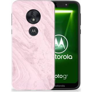 👉 Roze Motorola Moto G7 Play TPU Hoesje Marble Pink 8720091457058