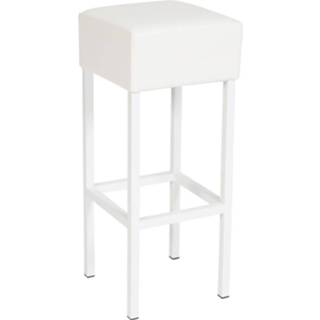 👉 Barkruk witte wit metalen active 24Designs Thomas - Zithoogte 82 Cm Zitting Onderstel