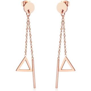 👉 Oorhanger edelstaal rose vrouwen Cilla Jewels Dames oorhangers Staaf Driehoek 8720088553800