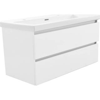 👉 Wit active Saqu Wastafelmeubelset 100x46x55 cm 8714175948358