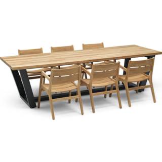 👉 Terrastafel teak active Wolfwood George tuintafel met James stapelstoelen 7111603928653