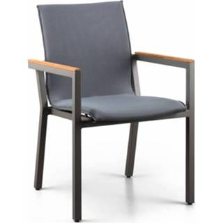 👉 Stapel stoel teak active grijs SUNS tuinmeubelen Felice stapelstoel | Mat royal Alu/teak 8719497754830