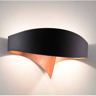 👉 Wandlamp zwart metaal a+ selene ITEA Group Binnenin koperkleurig - LED Scudo